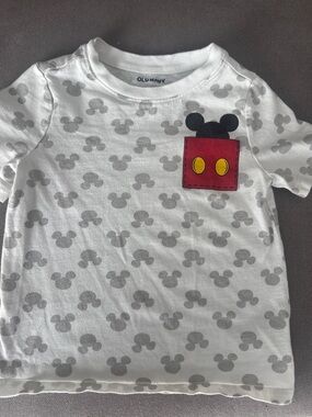 Old Navy Disney - White Tee with Red Mickey Pocket Graphic